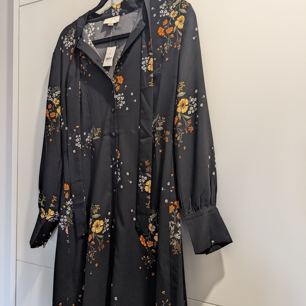NWT Floral Black Dress